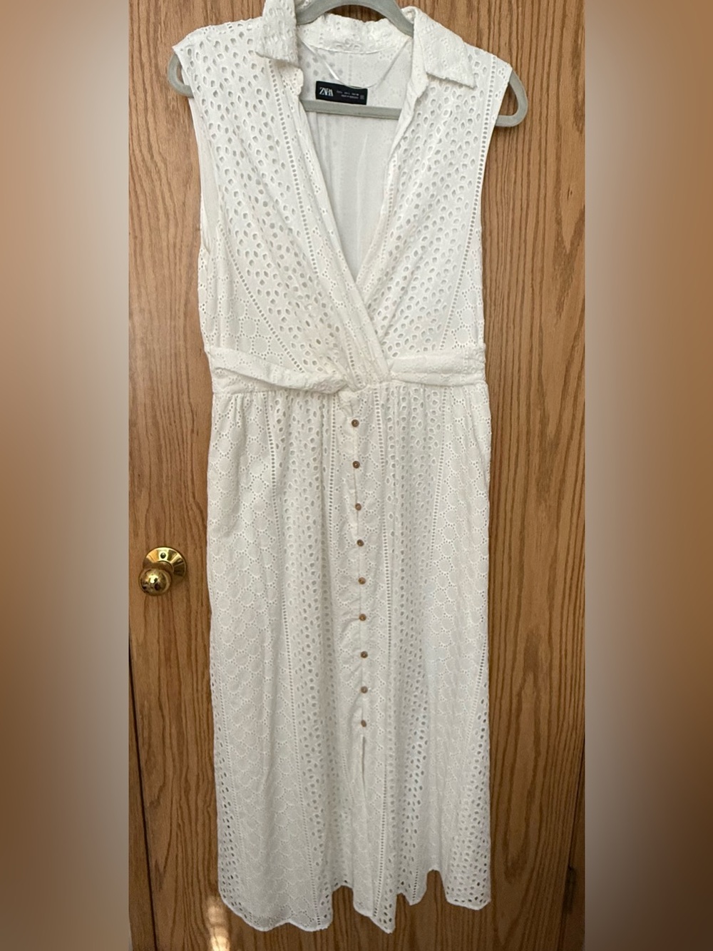 Zara White Eyelet Dress, Large